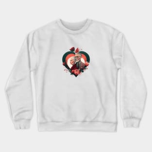 Illustration of old couple man and woman in heart Crewneck Sweatshirt